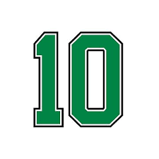 10 number, green lucky sports ten Poster
