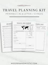 Travel Journal A4 Letter Size Travel Planner Travel Packing Etsy Travel Journal Printables Trip Planner Printable Travel Journal