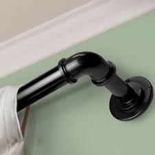 Save yourself the money and make your own pipe and drapes. Instyledesign Modern Industrial Steel Pipe 1 Inch Dia Adj Curtain Rod Overstock 18690019