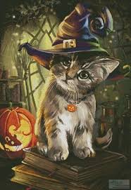 Pumpkin garden (includes free chart). Magic Cat By Artecy Printed Cross Stitch Chart