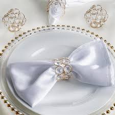 Check spelling or type a new query. Bling Glass Crystal Gem Napkin Rings Gold 4pcs Tableclothsfactory