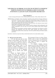 Berhubungan dengan tanggung jawab sosial dan lingkungan perusahaan. Pdf Grammatical Error Analysis Of Student S Comment Writing Based On Facebook Game In English Intensive Class Of Stain Jurai Siwo Metro 2013