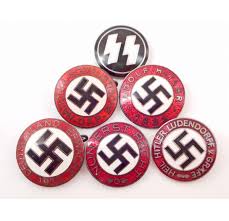 Deutschland erwache party badge w/pinback, silver finish/enameled price : Lot Of 6 German Nazi Enameled Party Pins
