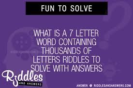 We did not find results for: 30 What Is A 7 Letter Word Containing Thousands Of Letters Riddles With Answers To Solve Puzzles Brain Teasers And Answers To Solve 2021 Puzzles Brain Teasers