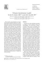 Pdf Urinary Incontinence In Girls Linda Shortliffe