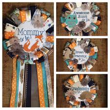 Woodland Baby Shower Corsage Badge Baby Shower Badge Baby Shower Corsage Fox Baby Shower
