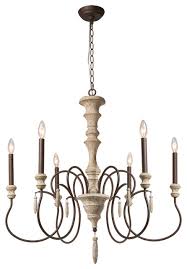 Lnc 6 Light Shabby Chic French Country Wooden Rustic Chandeliers Pendant Lights Farmhouse Chandeliers By Lnc