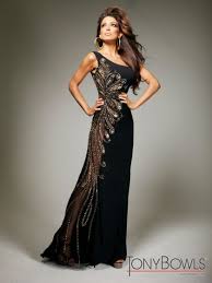 Tony Bowls Evenings Tbe11355 Black Jersey One Shoulder Prom Dress Evening Dresses Evening Gowns Black Prom Dresses