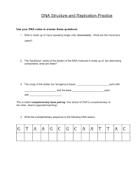 Know the fundamental structure of dna and the process of dna replication in this tutorial. Dna Structure And Replication Practice