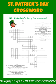 You can play it any day of the week! St Patrick S Day Crossword The Crafting Chicks