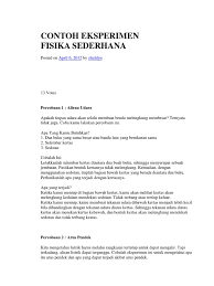 Rancang bangun penelitian 18 b. Contoh Eksperimen Fisika Pdf