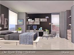 Ung999 S One Room Living Bedroom Sims House Sims 3 Living Room Sims 4 Bedroom