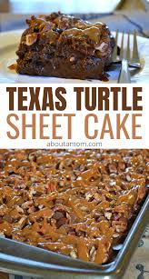 Texas Turtle Cake In 2020 Sheet Cake Recipes Turtle Sheet Cake Recipe Texas Sheet Cake Recipe