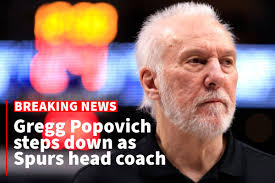 Gregg Popovich, the NBA's all-time winningest coach and a Basketball Hall  of Famer, will step down as head coach of the San Antonio Spurs and  transition into a full-time role as the