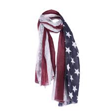 American Flag Lightweight Summer Scarf 72 By 36 Washable Usa Design