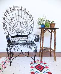 Vintage Iron Wire Peacock Chair Mexican Twisted Wrought Iron Etsy Wrought Iron Patio Chairs Vintage Iron Chair