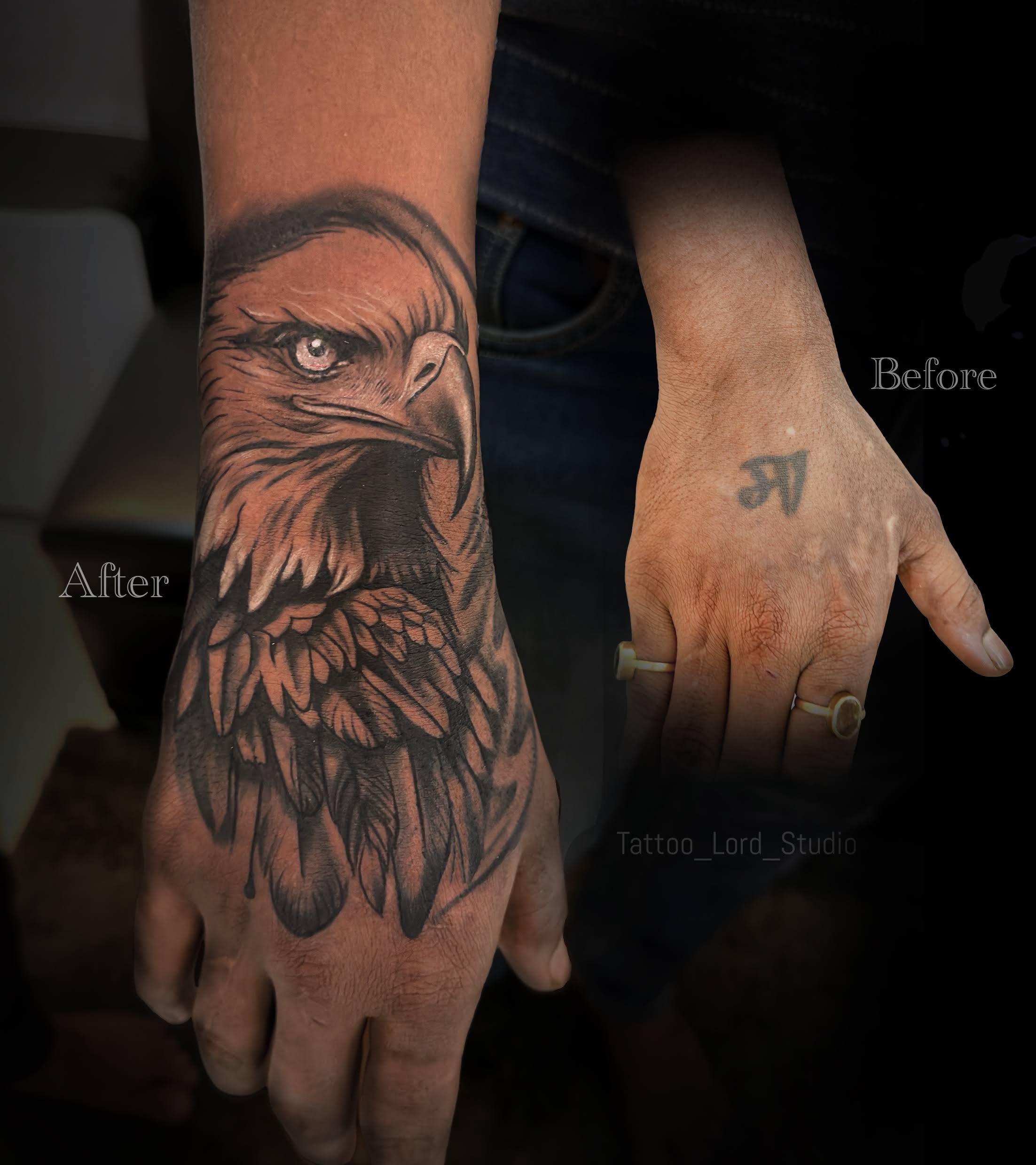 Cover up tattoo, eagle tattoo, tattoo artist product image