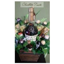 Hennessy Bouquet With Ferrero Rocher Chocolates And Apple Sultan Biscuits Surprise Birthday Decorations Alcohol Gift Baskets Liquor Bouquet