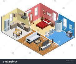 apartment isometric design bedroom