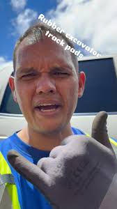 Rubber excavator track pads #tirestoday