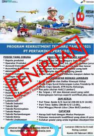February 8, 2021february 8, 2021. Uzivatel Pertamina Na Twitteru Hai Sobat Info Loker Seperti Di Bawah Ini Adalah Penipuan Ya Pastikan Kamu Cek Dan Ricek Dan Waspada Terhadap Penipuan Yang Mengatasnamakan Pertamina Info Resmi Recruitment Hanya Melalui