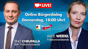 Bundessprecher der afd | mitglied des veränderung ist möglich: Live Online Burgerdialog Der Afd Fraktion Mit Alice Weidel Und Tino Chrupalla