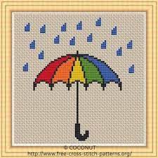 Artecy cross stitch has another new website for the fantastic new craft of pixelhobby we can convert most of our cross stitch patterns over to pixelhobby format, best of all it takes you much less time to complete pixelhobby than cross stitch and there is no counting, or threading needles involved. Umbrella Free And Easy Printable Cross Stitch Pattern Cross Stitch Cross Stitch Patterns Easy Cross Stitch Patterns