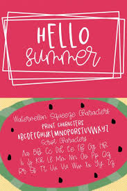 Watermelon Squeeze Fun Hand Lettered Font Duo Etsy Lettering Fonts Cute Typography Print Fonts