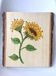 Add to favorites 71pcs wood burning pen set stencil soldering tips tool pyrography craft kit 60w. Sunflower Wood Art Panel Wood Burned Art Sunflower Painting Etsy Sunflower Painting Wood Art Wood Art Panels
