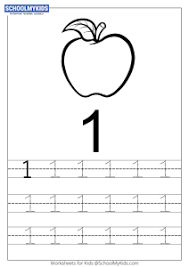 The number recognition learning sheet is packed with interesting pictures and will certainly be liked by children. Count And Trace 1 Number Tracing Worksheets For Preschool Kindergarten Grade Math Worksheets Schoolmykids Com