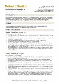 A residential property manager is a third party whose job is to manage the property of homeowners in order to increase the value of their investment. Senior Property Manager Resume Samples Qwikresume