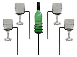 This diy wine and glass holder can be found over at kristen at down home inspiration. Garden Wine Glass Holder Take The Fuss Out Of Outdoor Dining By Hands Free Secure Drink Stands