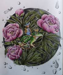 My First Coloring From Flora Malarbok By Maria Trolle Paeonia And Pool Frog Mariatrolle Flora Floramalarbok Coloring C Coloring Books Color Picker Flora