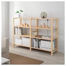Ikea Ivar 2 Section Shelving Unit Pine Untreated Solid Pine Is A Durable Natural Material That Can Be Painted Oiled Or S Shelving Unit Shelving Ikea Ivar