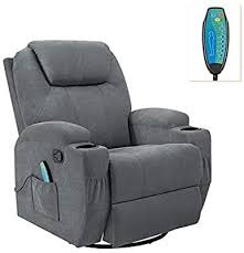 Amazon Com Flamaker Rocking Chair Recliner Chair With Massage And Heating 360 Degree Swivel Ergonomic Lounge Chai In 2020 Recliner Chair Recliner Home Theater Seating