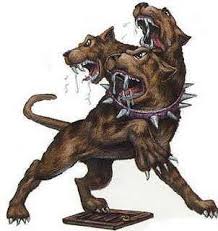 The 3 Headed Dog Is One Of Hades Symbols And Relates To Modern World Becuase In Harry Potter Their Is Cerberus T Canine Art Harry Potter Dog Mythical Creatures