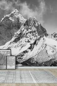 Black And White Beach Wall Mural Black And White Mountains Wallpaper Mountain Mural Wall Murals Black And White Wallpaper