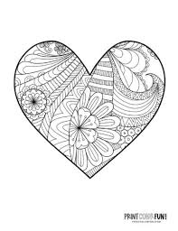 Abstract heart coloring page printable coloring page, free to download and print. 15 Zen Doodle Heart Coloring Pages Coloring Page Print Color Fun