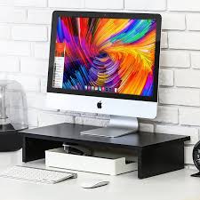 Fitueyes Computer Monitor Stand Tv Shelf Riser Printer Machine Stand 4 7 High Elevated Desktop Tv Stand For Xbo Monitor Stand Monitor Riser Tv Stand For Xbox