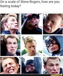 On A Scale Of Steve Rogers How Are You Feeling Today Ifunny Funny Marvel Memes Avengers Funny Marvel Jokes