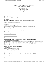 Capital District Tenpin Bowling Association Board of Directors Meeting  December 10, 2007 McArthur Lanes Meeting Minutes Page 1 o