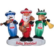 Santa stands 7 tall and holds a standard bubble light which contains glitter. Animated Musical Airblown Mariachi Band Mariachi Mariachi Band Mexican Mariachi