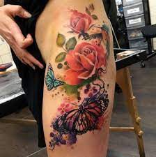 55 Trendy Bird Tattoo Thigh Butterflies Hip Tattoo Rose Tattoos Butterfly Tattoos For Women