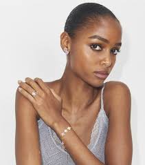 Tory Burch Women's Forget Me Not Stacking Ring Set in Tory Gold/Mother of Pearl/Crystal, Size 5