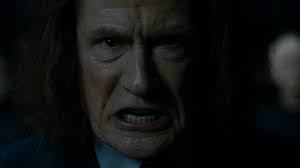 Thicknesse had very long black hair streaked with silver, and a large forehead that put him in semblance of a crab. The Grandma S Logbook Rufus Scrimgeour Pius Thicknesse The Ministers
