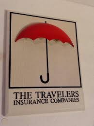 Travelers has been in the insurance industry for more than 165 years and employs 13,500 independent agents and brokers throughout the united states, canada, and the united kingdom. The Travelers Insurance Company Plastic Umbrella Sign Plaque 1808496793