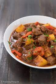 This Is A Mechadong Baka Recipe Also Known As Beef Mechado From Panlasang Pinoy This Filipino Beef Recipe Is Highly Rec Recipes Mechado Recipe Beef Recipes