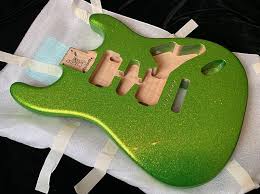 warmoth goblin flake lime green flake hsh strat stratocaster body swamp ash