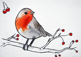 Sketch Bird On Branch Drawing Robin Sketch Bird Google Search Bird Drawings Red Robin Bird Watercolor Bird