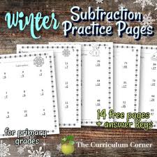 Winter Subtraction Pages The Curriculum Corner 123
